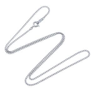 Vintage Sterling Silver 925 0.6mm Curb Chain Necklace 17.5”